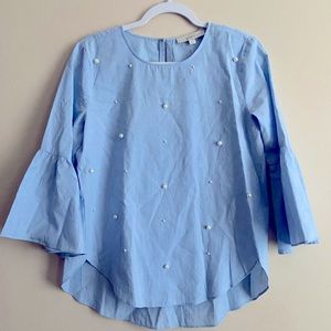 NWT Blouse with Pearl Accents
